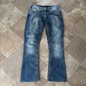 Silver Tammy slim boot cut low rise 28 tie die wash denim jeans
